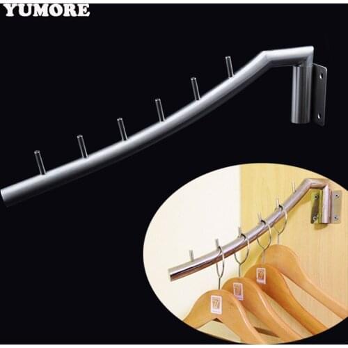 YUMORE 304 Stainless Steel Clothes Robe Hooks Removable Wardrobe 6 Hooks Wall Mounting Hotel Coat Hooks