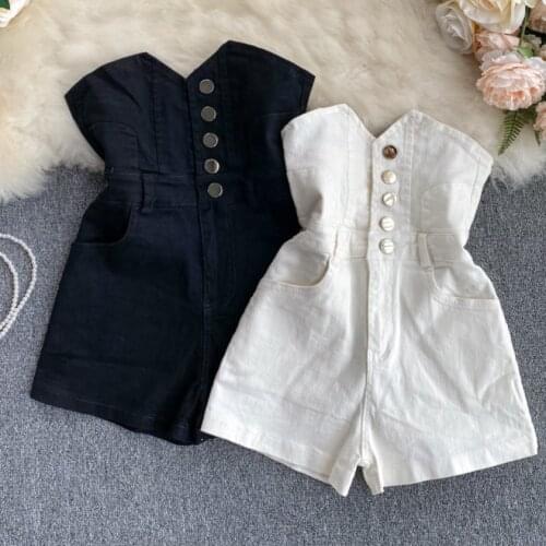 2021 spring summer fashion single breasted denim shorts women high waist wide leg jeans shorts
