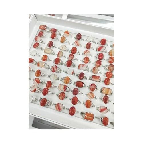 1PCS New fashion Mix and match simple natural stone ring For Women girl Accessories jewelry wholesale