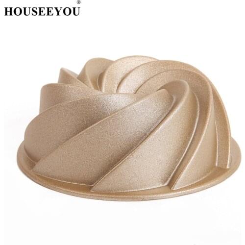 Gold Mini Cyclone Type Nonstick Cake Mold Pans Baking Aluminum Moule A Gateau Rond Dish Bakeware Oven Plate