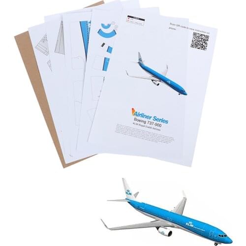 1:100 Boeing 737 Aircraft Dutch Airlines 3D Paper Model DIY Handmade Toys New
