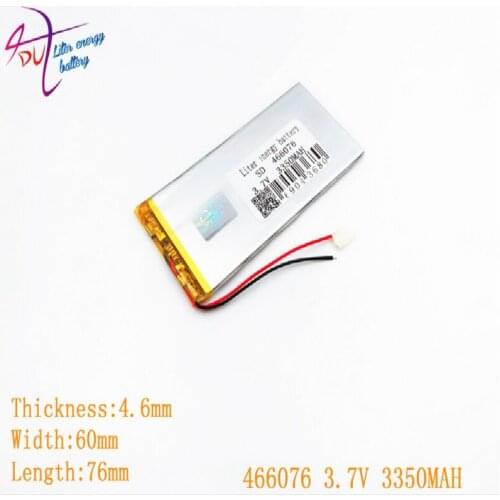 1pcs [SD] 466076 3.7V 456075 3350mAH Polymer lithium ion / Li-ion battery for TOY,POWER BANK,GPS,mp3,mp4,cell phone,speaker