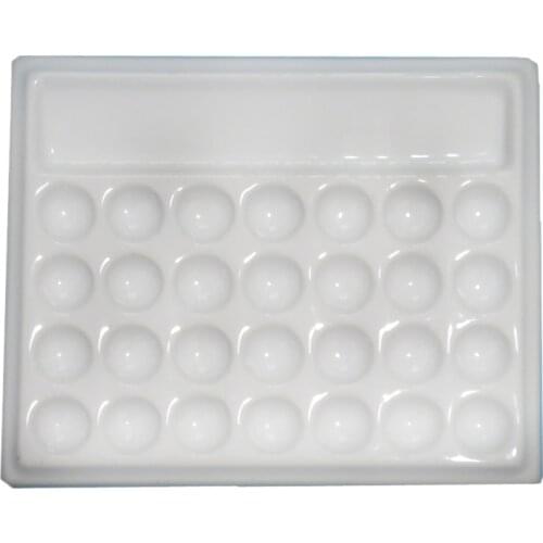 1pc Dental lab 28 Slot Ceramic Palette mixing plate stain powder mixing tool without cover