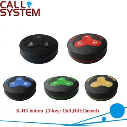 10pcs 3buttons Restaurant Waiter Caller Buzzer 100% waterproof (call;bill;cancel) for bar/pub/casino/bistro