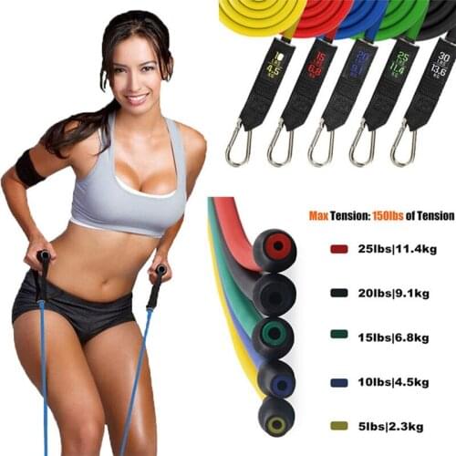 11pcs Sports Fitness Suit Rally Pull Rope Multifunctional Training Equipment Fitness Belt Male and Female Leg Ankle Strap