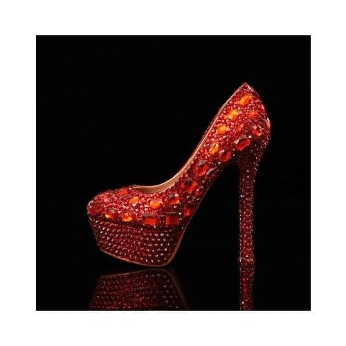 2018 Gorgeous And Fashion New style crystal shoes rhinestone wedding shoes wedding shoes Party Prom High Heels Free shipping