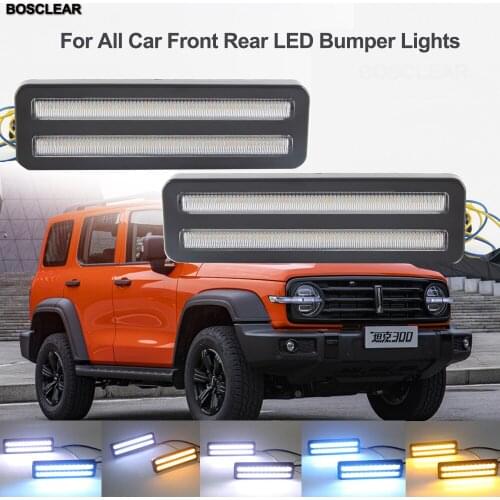 2X For Chevy Ford Kia Mercedes-Benz BMW VW Hyundai Toyota Tacoma Honda Accord Audi Dodge For All Car Front Rear LED Bumper Light