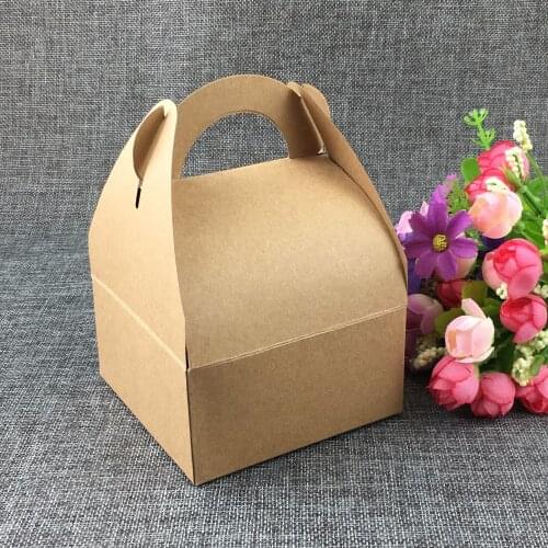 50PCS/Lot 10*10*14cm Kraft Paper DIY Handmade Box Blank Display Package Band Cardbord Carry Case Candy Boxes Accept Custom Logo