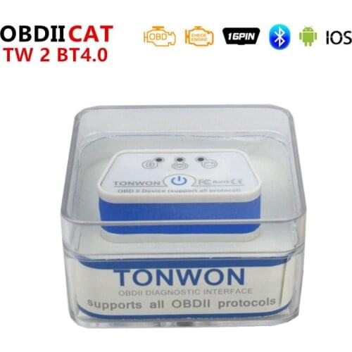 50PCS Tonwon TW2 BT 3.0/4.0/wifi Car Diagnostic Scanner ELM327 ICAR2 For iOS/Android Check Vehicle Engine Device Tool