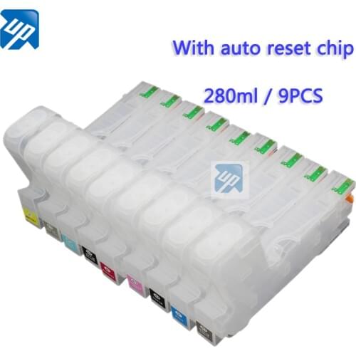 9pcs Refillable Ink Cartridges with permanent Chip Fo Epson surecolor p800 SC-P800 printer T8501 280ML