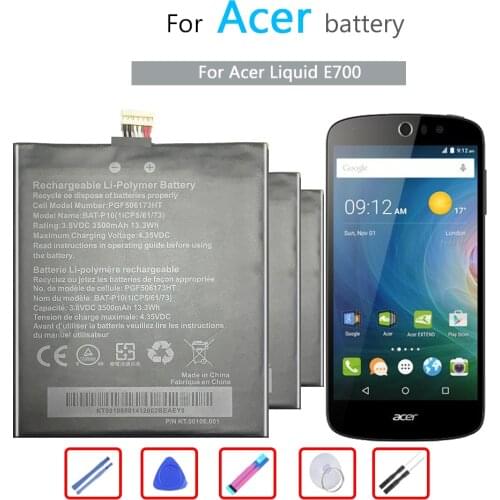 BAT-P10 Mobile Phone Battery For Acer Liquid E700,Liquid E700 Triple ,E39 PGF506173HT Replacement Battery 3500mAh