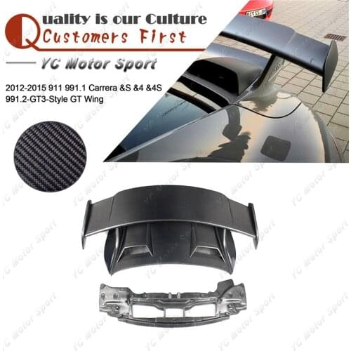 Car Accessories Carbon Fiber Trunk GT Wing Fit For 2012-2015 911 991.1 Carrera &S &4 &4S 991.2 GT3 Style Rear Spoiler Wing