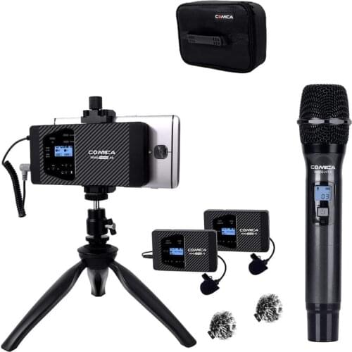 Wireless Smartphone Microphone System Comica CVM-WS60 Handheld Microphone for iPhone Samsung Huawei Mobile Phones