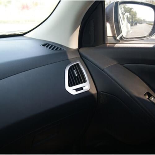Carmilla 2X Car Chrome Interior Air Vent Decoration Sequin Sticker Case for Hyundai IX35 IX 35 2013 2014 2015 Accessories