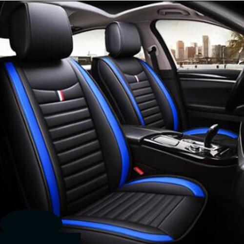 Pu leather not moves 4 seasons car seat cushion Fashion universal seat covers non-slide Black/Blue auto Covers RU1 X25