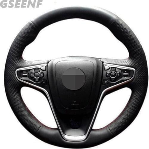 Car Steering Wheel Cover For Opel Insignia 2014 2015 Buick Regal Black Hand-stitched Artificial Leather