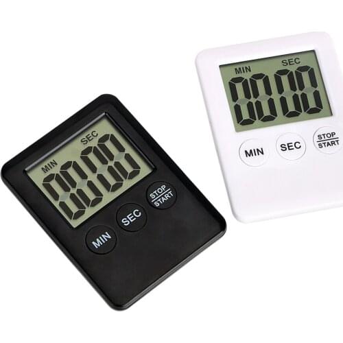 DIYWORK Square Large LCD Digital Screen with Magnet Alarm Clock Count Up Countdown Thin Simple Fashion Kitchen Cooking Timer