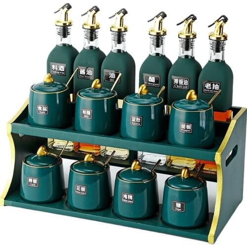 Nordic double-layer seasoning box seasoning tank salt MSG box kitchen supplies seasoning bottle set salt and pepper shakers