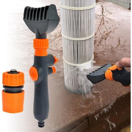 7-hole swimming pool filter element cleaner swimming pool hand-held filter element cleaning brush flushing tool and equipment