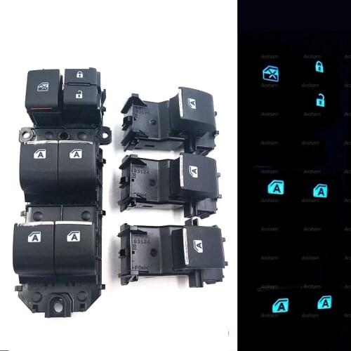 Car Electric Window Lifter Switch Control Button LED Backlight for Toyota RAV4 2019 2020 Left Driving Window Master Controller