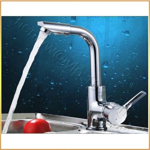 L15762 - Luxury Chrome Color Brass Material 360 Degree Turn Spout of Hot & Cold Water Sink Tap