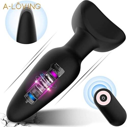 Male Prostate Massager Butt Plug Vibrador Wireless Remote Control Thrusting Anal Butt Plug Dildo Vibrator Sex Toy for Woman Men