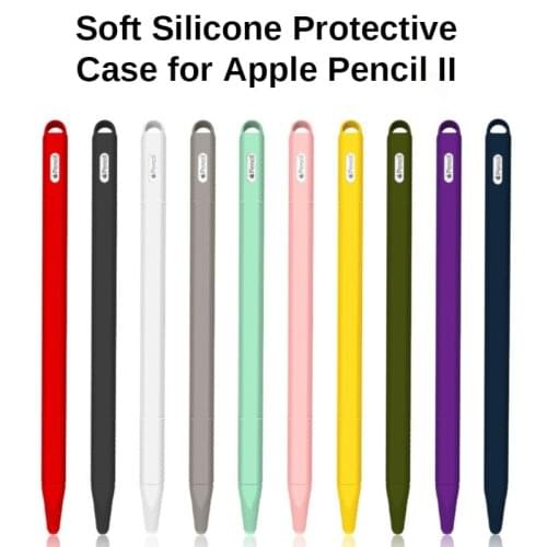 Soft Silicone Protective Case for Apple Pencil II Shockproof Pouch Anti Drop Bag Cover for iPad Tablet Touch Pen Stylus Sleeve