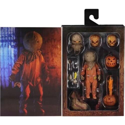 NECA Trick R Treat Action Figure Classic Movie Trick R Treat Action Figure With Bag Light up Pumpkin Halloween Gift Toys 15cm