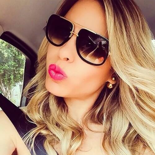 New Fashion Big Frame Sunglasses Men Square Metal Sun Glasses Women Retro Sun Glasses Vintage High Quality Gafas Oculos De Sol