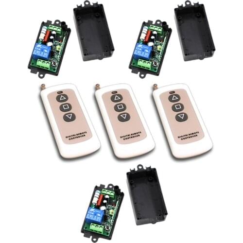 New Free Shipping AC110V 220V 1CH RF Wireless Remote Control Switch System 3Transmitter+3Receiver with Black Case 315/433mhz