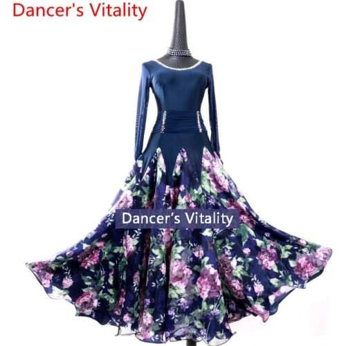 2018 new Modern dance dress women ballroom dance competition dress waltz dance dress adult female dance big swing dress