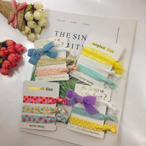 New design 1 set(3pcs) FOE hair ties elastic Women Hair Accessories FOE Headband Knotted