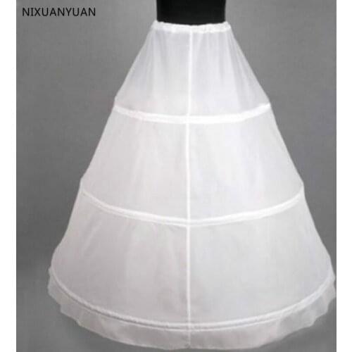 Wholesale White 3-HOOP Ball Gown BONE FULL CRINOLINE PETTICOAT WEDDING SKIRT SLIP
