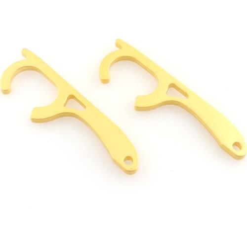 Door Opener Gold Button Pusher Door Handle Opener Door Hook Hand Free Key Contactless Touchless DIY Tool Metal Charm