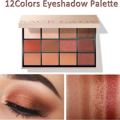 12colors Eyeshadow Palette Highly Pigmented Matte Shimmer No Fading Glittering Metallic Finishes Chic Elegant Senior Eye Makeup