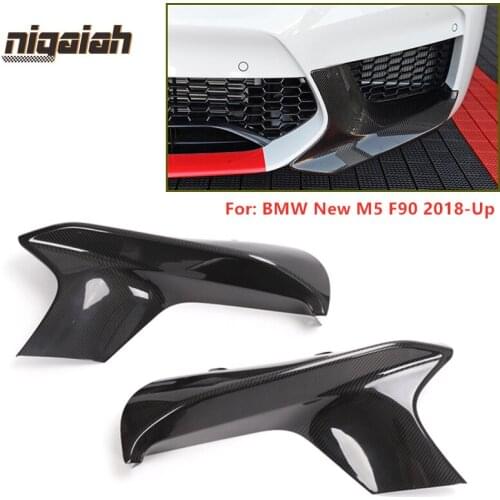 Carbon Fiber Front Splitter for BMW F90 M5 2018 2019-Up New 5 Series Upgrade AN Bumper 530i 540i Cupwings Flaps Winglets Apron