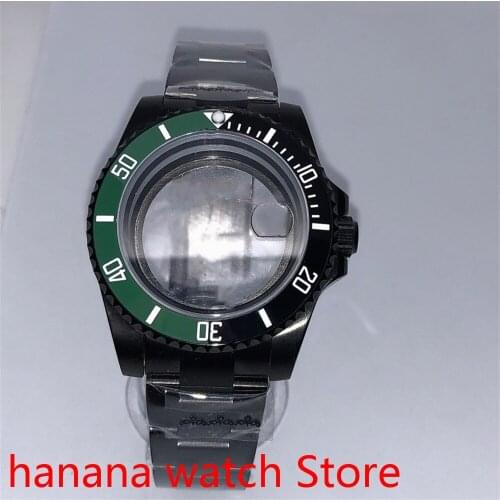 Suitable for NH35 36 Mingzhu2813 Miyata self-winding 40mm transparent black box series, with rotating green black bezel