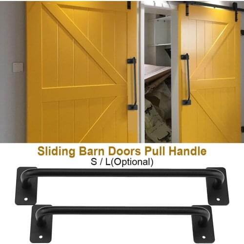 Simple Design Barn Door Handle Metal Sliding Barn Gates Garages Sheds Door Pull Handle door hardware set Blick 2 Sizes Hot Sale