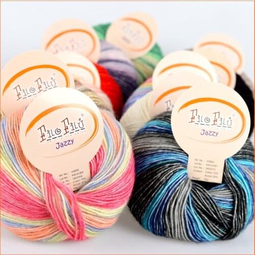 50g/ball 0% Cotton Yarn 30% Acrylic Section Dyed Yarn Handmke Babys Outfit Shoes Scarf Gloves