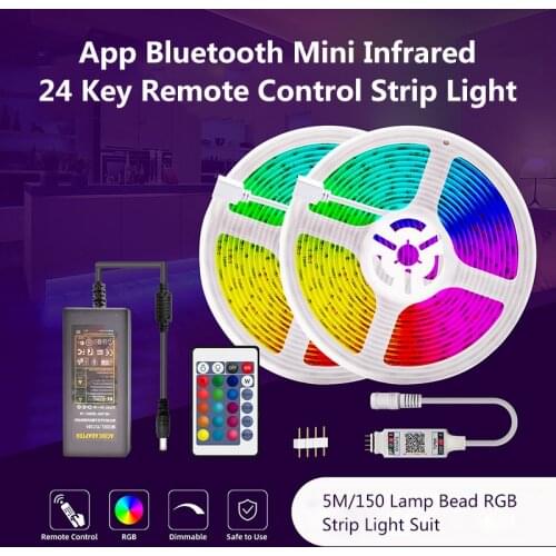 LED Light Strips Bluetooth RGB 2835 5050 Decoration BackLight Lamp DC12V String Diode Flexible Ribbon Remote Control+Adapter