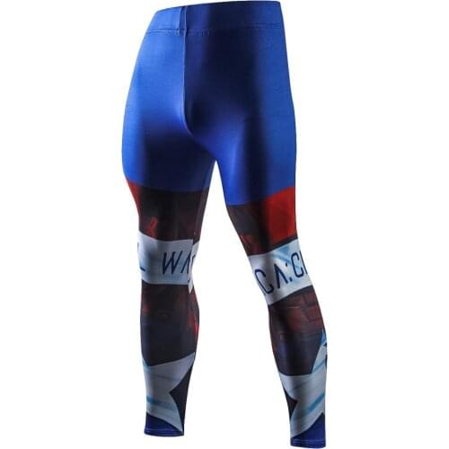 Compressie Strakke Leggings Running Sport Mannen Print Gym Fitness Jogging Broek Sneldrogende Broek Workout Training Basketbal