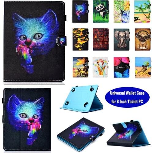 Universal Wallet Case for 8 Inch Tablet case Cover Protective Stand for Touchscreen Tablet ASUS Acer Lenovo Visual Land NuVision