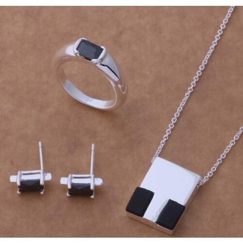 925 sterling silver Jewelry Sets Earring 197 + Necklace 583 + Ring 123 /alxajdea dkvamcca AS047