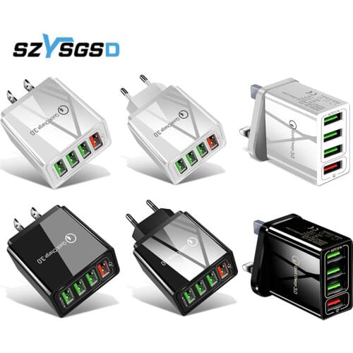 3A USB fast quick Charger wall charger for iphone 12 X MAX Huawei Samsung Xiao EU US UK plug adapter Multi USB connection QC3.0