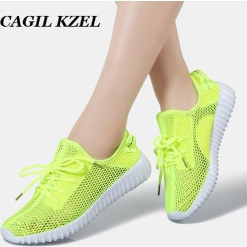 CAGILKZEL 2019 Summer Sneakers Women Shoes Breathable Mesh Casual Shoes Woman Lace-up tenis feminino Walking Shoes for Women