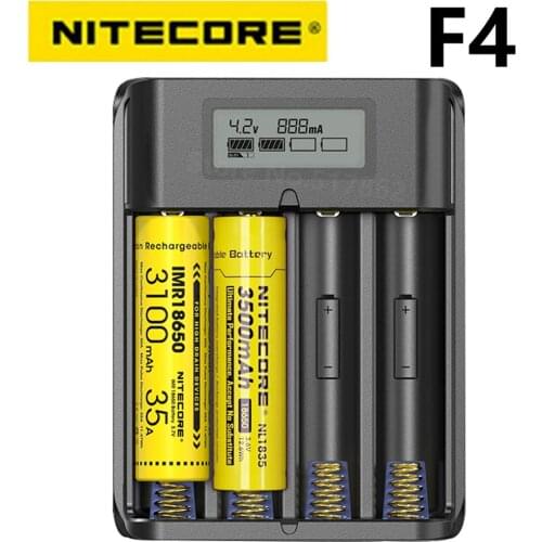 100% Original NITECORE F4 Four -slot Flexible power bank Battery charger apply to Li-ion/IMR: 18650