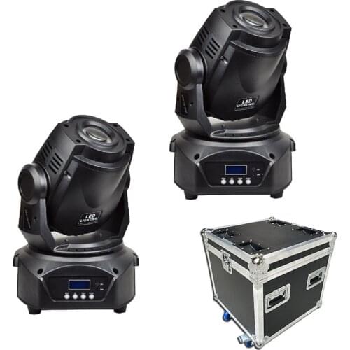 2 pcs/lot Flight case 90W Moving Head Spot Light LED Spots Head Moving DJ Stage Bar 3 Face Prism Mobile Moving Heads Lights