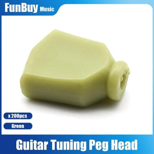200Pcs Trapezoid ABS Guitar Tuning Peg Tuners Machine Heads Replacement Button Guitar Accessories Green