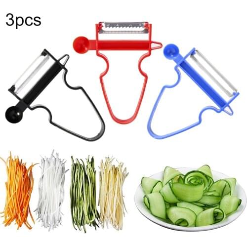 3PCS Multi Slicer Shredders Peeler Cutter Peel Accessories Stainless Steel Blade Magic Trio Peeler Set Kitchen Tools
