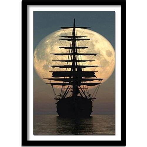 3d diy diamond painting cross stitch rhinestones crystal diamond embroidery needlework moon anip wall craft ASF464